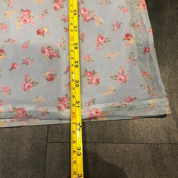 NEW ASOS Dobby Mesh Floral Print Mini Dress - Picture 9 of 13